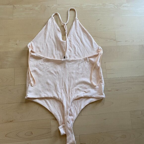 AFRM Bnwot Womens "Hara" T-Back Cream Ribbed Bodysuit - Picture 6 of 7